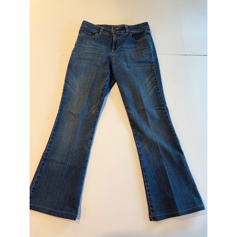 Code Bleu Brigitte Bootcut Jeans Womens 8 Medium‎ Wash Blue Denim Double Button